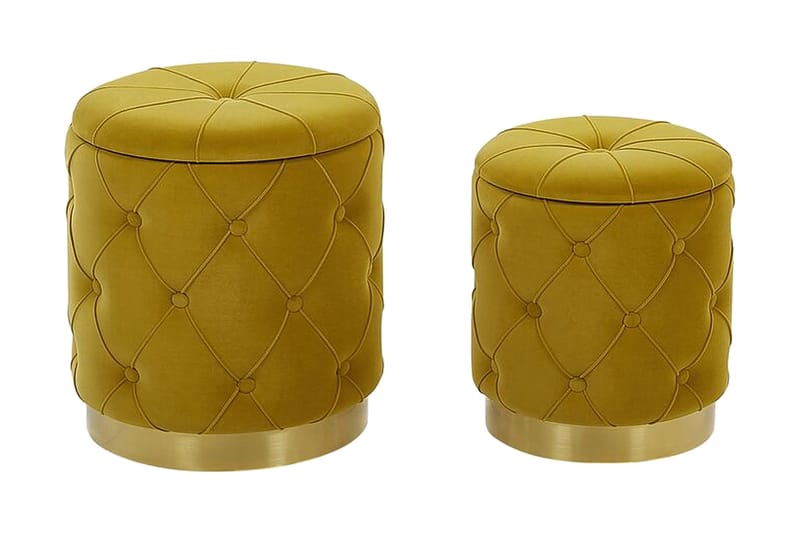 Olingskog Fotpall med Förvaring 2-pack, Gul