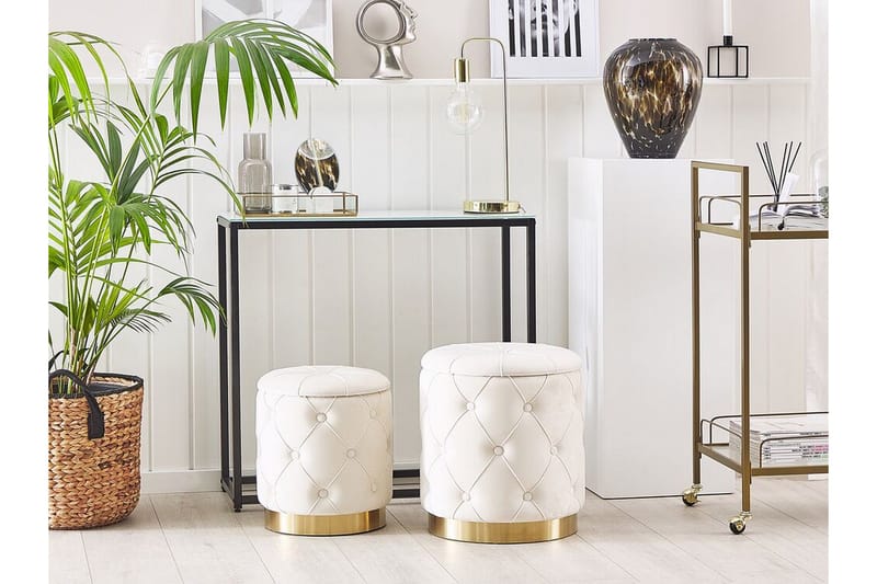 Olingskog Fotpall med Förvaring 2-pack - Vit - Möbler - Vardagsrum - Stolar & sittmöbler - Pallar - Fotpall