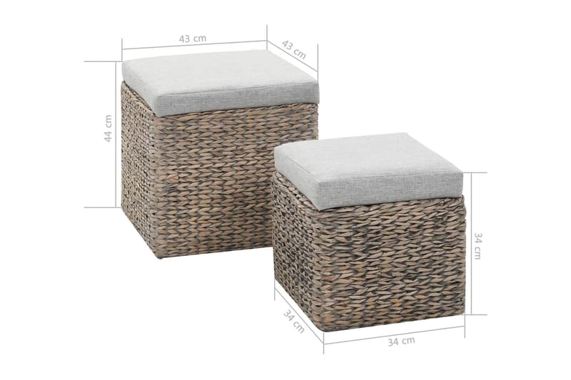 Ottoman set 2 delar sjögräs grå - Grå - Möbler - Vardagsrum - Stolar & sittmöbler - Pallar - Fotpall