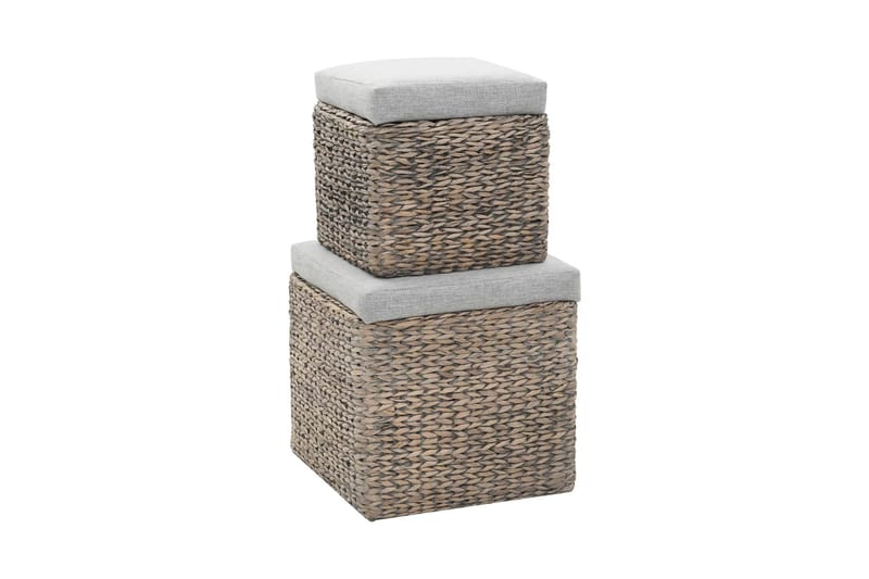 Ottoman set 2 delar sjögräs grå - Grå - Möbler - Vardagsrum - Stolar & sittmöbler - Pallar - Fotpall