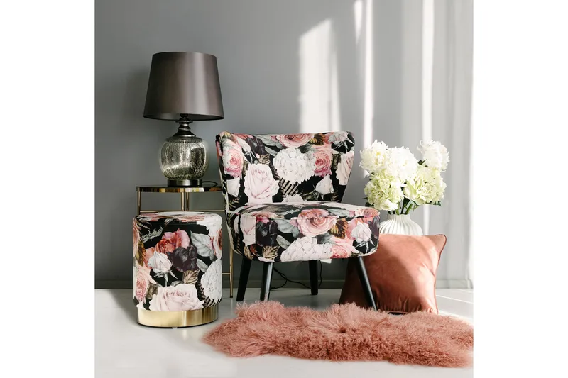 Pall La Perla - Blommig - Möbler - Vardagsrum - Stolar & sittmöbler - Pallar - Fotpall