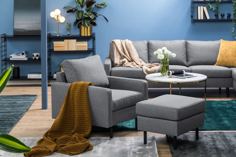 Peppe Fotpall - Ljusgrå - M öbler - Vardagsrum - Stolar & sittmöbler - Pallar - Fotpall