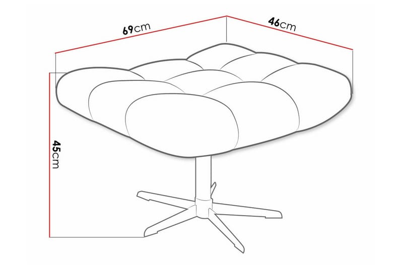Rathkeale Fotpall 46 cm Beige/Black - Möbler - Vardagsrum - Stolar & sittmöbler - Pallar - Fotpall