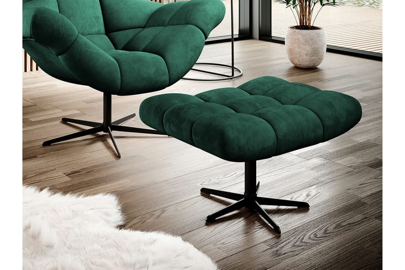 Rathkeale Fotpall 46 cm Dark green - Möbler - Vardagsrum - Stolar & sittmöbler - Pallar - Fotpall
