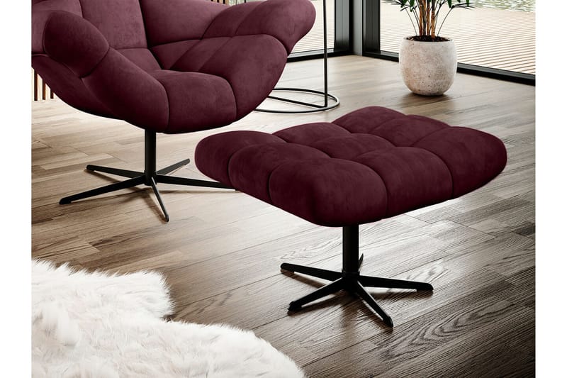 Rathkeale Fotpall 46 cm Dark purple - Möbler - Vardagsrum - Stolar & sittmöbler - Pallar - Fotpall