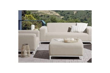 Fotpall Rovigo Beige/vit - Beige/vit - Möbler - Vardagsrum - Stolar & sittmöbler - Pallar - Fotpall