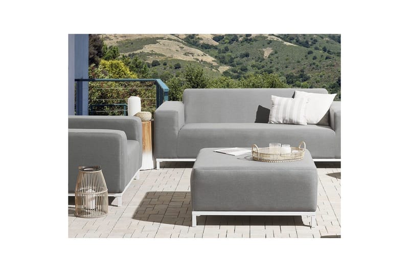 Fotpall Rovigo Grå/vit - Grå/vit - Möbler - Vardagsrum - Stolar & sittmöbler - Pallar - Fotpall