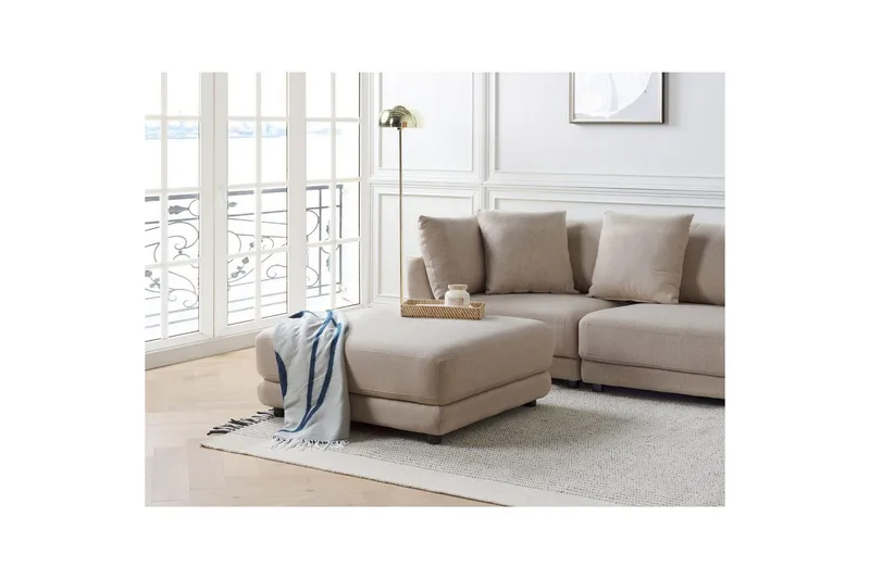 Fotpall Sigtuna Beige/svart - Beige/svart - Möbler - Vardagsrum - Stolar & sittmöbler - Pallar - Fotpall