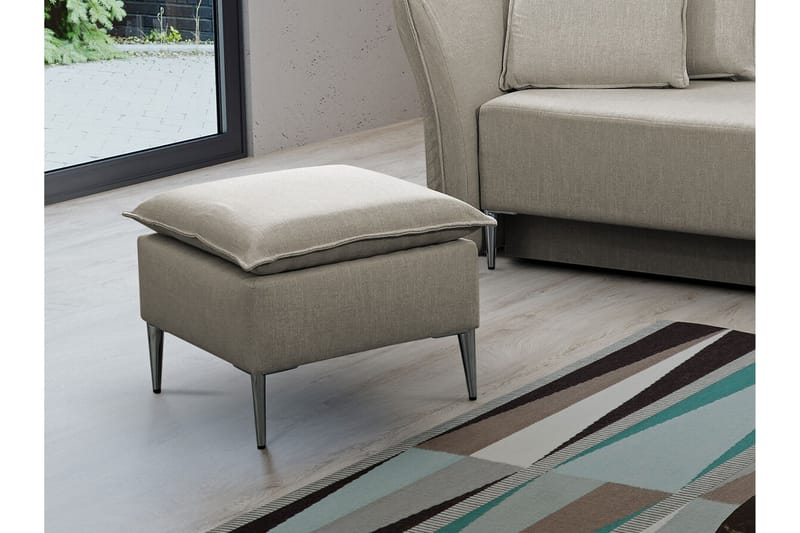 Staffin Fotpall 50 cm Beige/Light beige - Möbler - Vardagsrum - Stolar & sittmöbler - Pallar - Fotpall