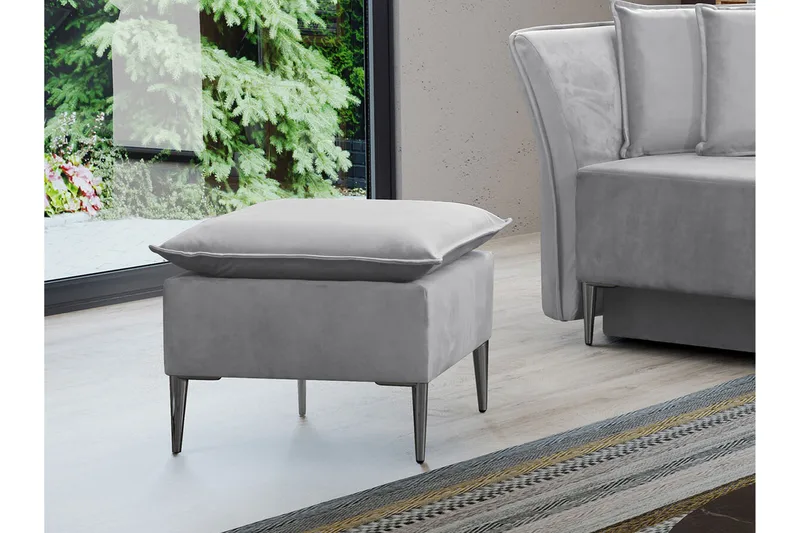 Staffin Fotpall 50 cm Light grey/Dark grey - Möbler - Vardagsrum - Stolar & sittmöbler - Pallar - Fotpall