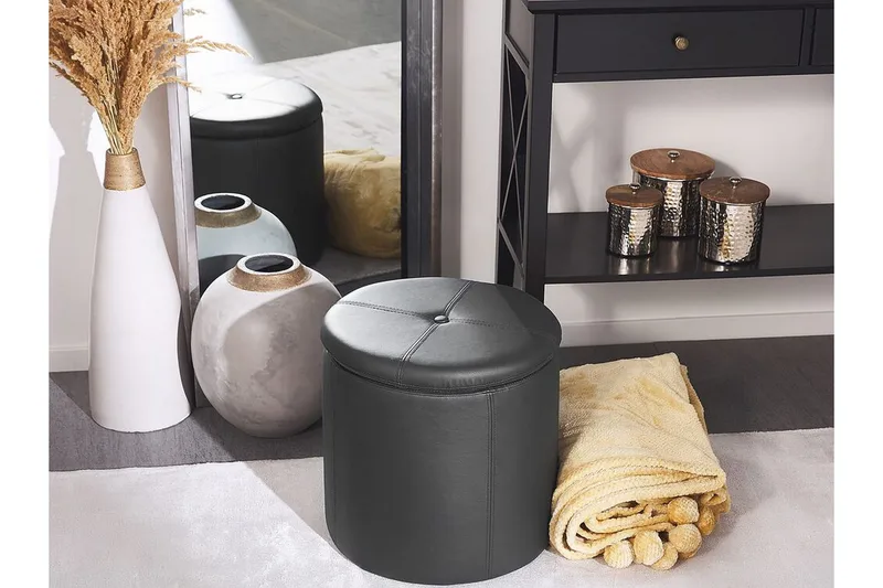 Syosset Fotpall med Förvaring - Svart - Möbler - Vardagsrum - Stolar & sittmöbler - Pallar - Fotpall
