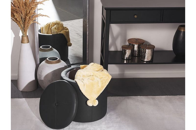 Syosset Fotpall med Förvaring - Svart - Möbler - Vardagsrum - Stolar & sittmöbler - Pallar - Fotpall