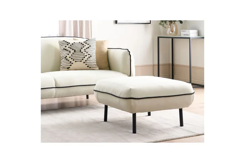 Fotpall Tonsberg Beige/svart - Beige/svart - Möbler - Vardagsrum - Stolar & sittmöbler - Pallar - Fotpall