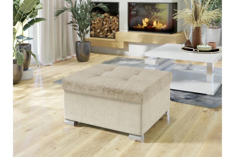 Trefor Fotpall 68 cm Beige - Möbler - Vardagsrum - Stolar & sittmöbler - Pallar - Fotpall