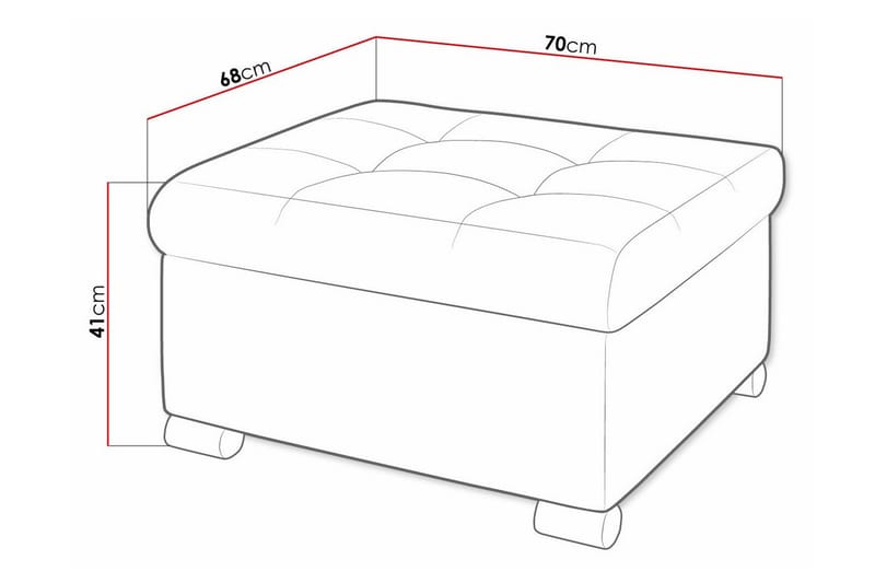 Trefor Fotpall 68 cm - Blå - Möbler - Vardagsrum - Stolar & sittmöbler - Pallar - Fotpall