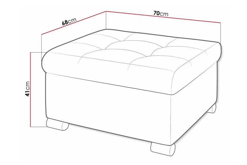 Trefor Fotpall 68 cm - Cream - Möbler - Vardagsrum - Stolar & sittmöbler - Pallar - Fotpall