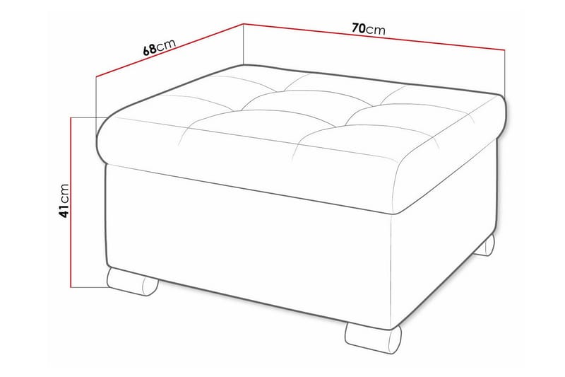 Trefor Fotpall 68 cm - Gul - Möbler - Vardagsrum - Stolar & sittmöbler - Pallar - Fotpall