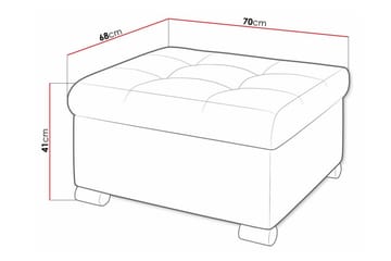 Trefor Fotpall 68 cm Ljusgrå - Möbler - Vardagsrum - Stolar & sittmöbler - Pallar - Fotpall