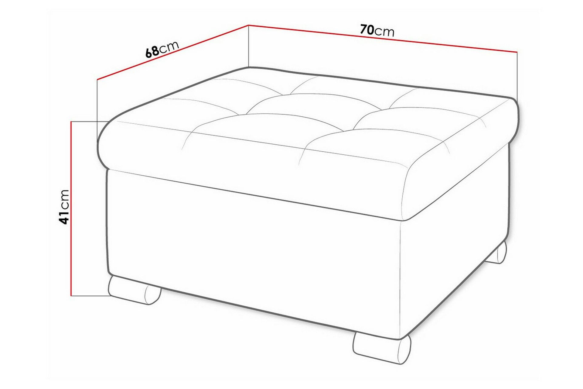 Trefor Fotpall 68 cm Mörkblå - Möbler - Vardagsrum - Stolar & sittmöbler - Pallar - Fotpall