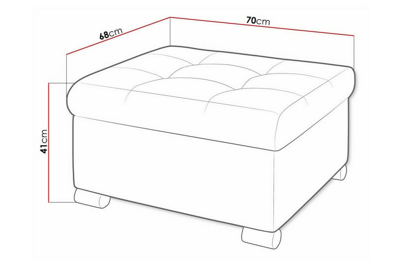 Trefor Fotpall 68 cm Svart - Möbler - Vardagsrum - Stolar & sittmöbler - Pallar - Fotpall
