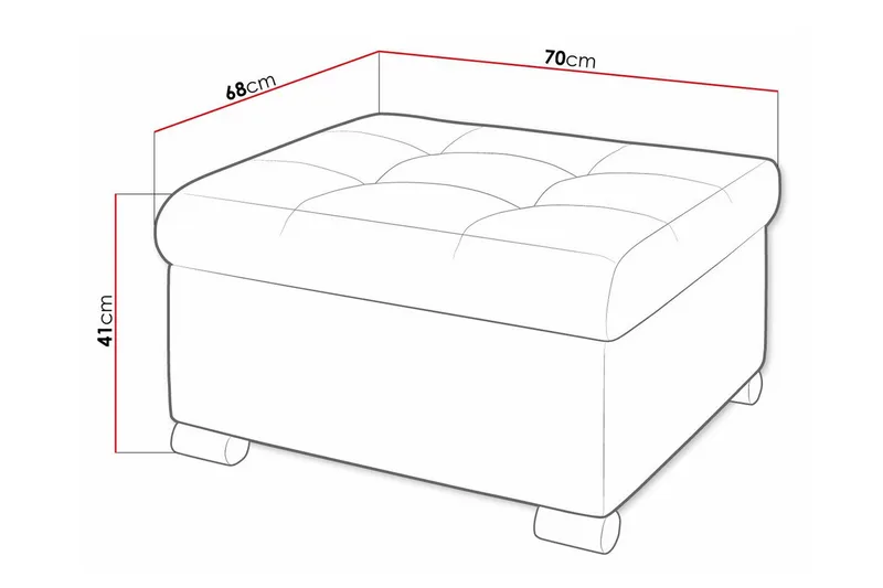 Trefor Fotpall 68 cm - Möbler - Vardagsrum - Stolar & sittmöbler - Pallar - Fotpall