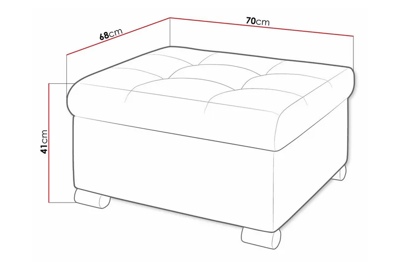 Trefor Fotpall 68 cm - Möbler - Vardagsrum - Stolar & sittmöbler - Pallar - Fotpall