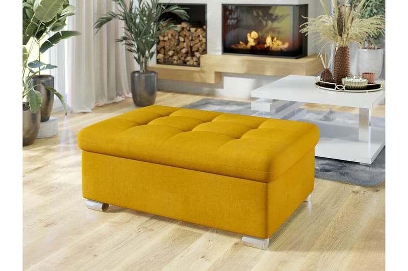 Trefor Fotpall 70 cm Gul - Möbler - Vardagsrum - Stolar & sittmöbler - Pallar - Fotpall