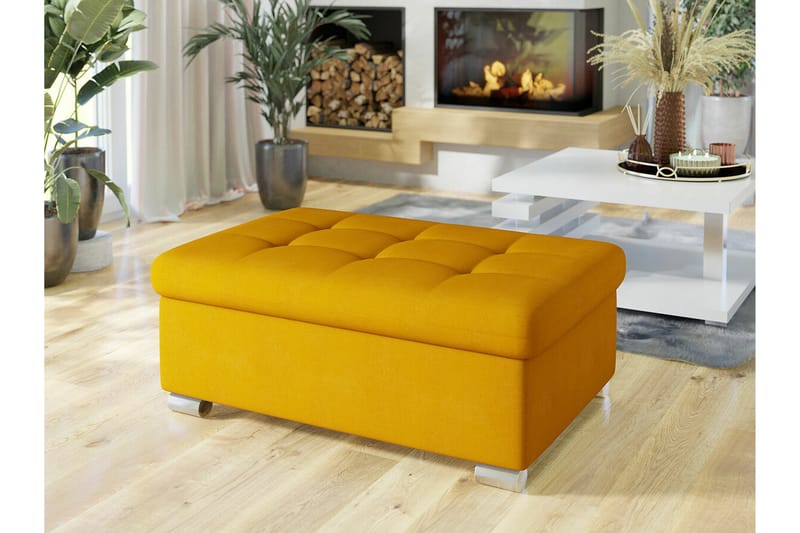 Trefor Fotpall 70 cm Gul - Möbler - Vardagsrum - Stolar & sittmöbler - Pallar - Fotpall