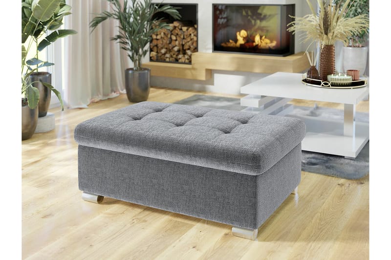 Trefor Fotpall 70 cm Ljusgrå - Möbler - Vardagsrum - Stolar & sittmöbler - Pallar - Fotpall