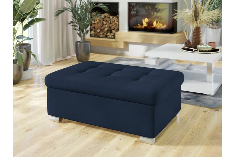 Trefor Fotpall 70 cm Mörkblå - Möbler - Vardagsrum - Stolar & sittmöbler - Pallar - Fotpall