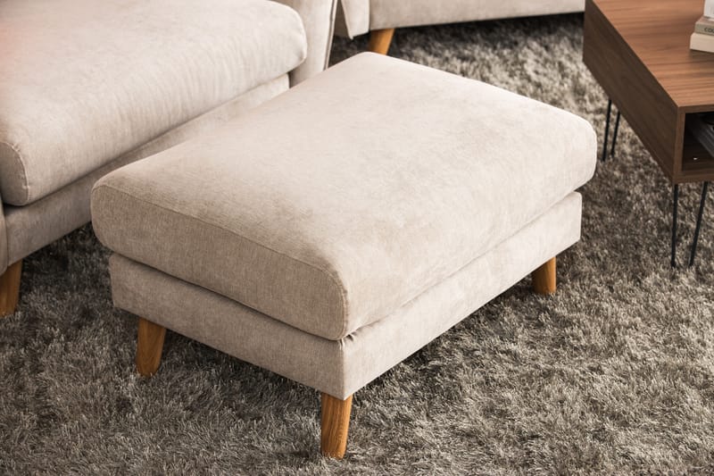 Trend Lyx Fotpall - Beige/Svart - Möbler - Vardagsrum - Stolar & sittmöbler - Pallar - Fotpall