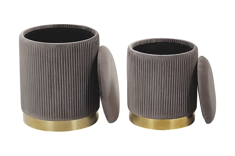 Trumelet Fotpall med Förvaring 2-pack - Grå - Möbler - Vardagsrum - Stolar & sittmöbler - Pallar - Fotpall