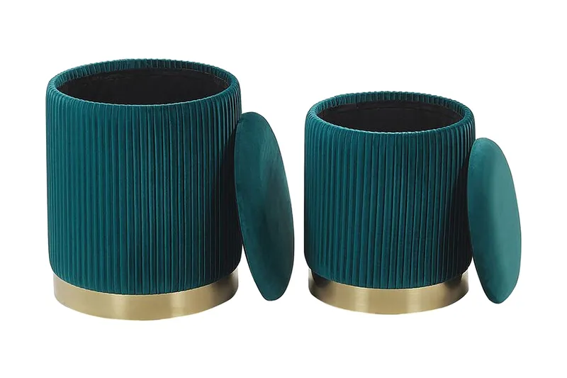 Trumelet Fotpall med Förvaring 2-pack - Blå - Möbler - Vardagsrum - Stolar & sittmöbler - Pallar - Fotpall