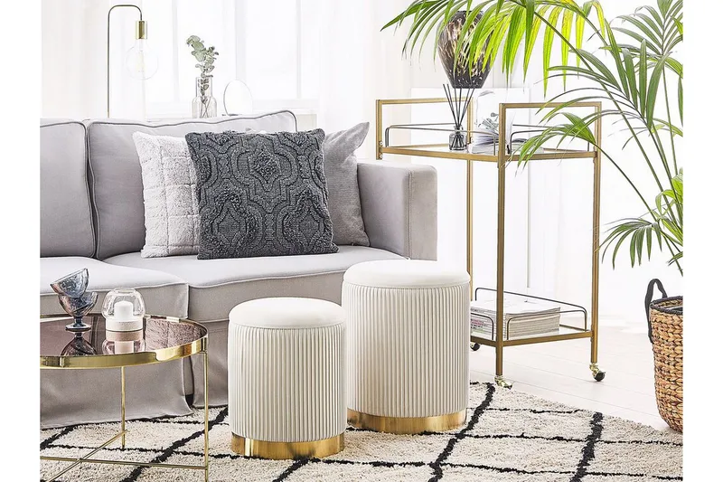 Trumelet Fotpall med Förvaring 2-pack - Vit - Möbler - Vardagsrum - Stolar & sittmöbler - Pallar - Fotpall