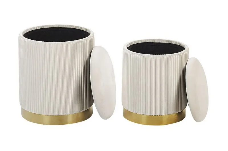 Trumelet Fotpall med Förvaring 2-pack - Vit - Möbler - Vardagsrum - Stolar & sittmöbler - Pallar - Fotpall