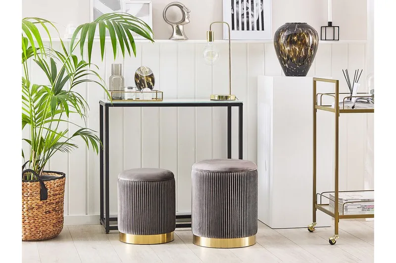 Trumelet Fotpall med Förvaring 2-pack - Grå - Möbler - Vardagsrum - Stolar & sittmöbler - Pallar - Fotpall