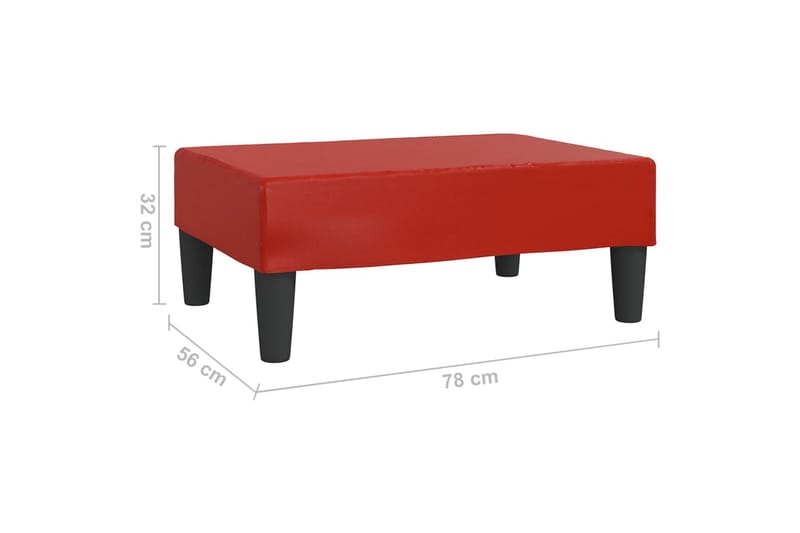 Fotpall vinröd 78x56x32 cm konstläder - Vinröd - Möbler - Vardagsrum - Stolar & sittmöbler - Pallar - Fotpall