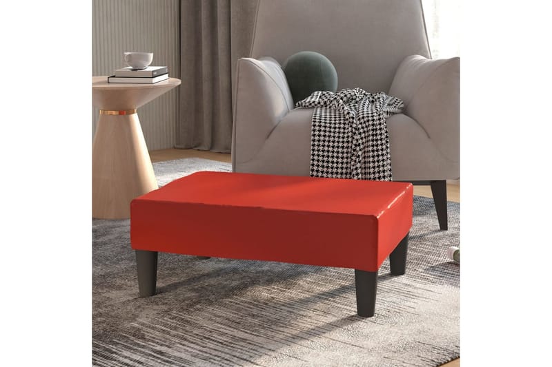Fotpall vinröd 78x56x32 cm konstläder - Vinröd - Möbler - Vardagsrum - Stolar & sittmöbler - Pallar - Fotpall