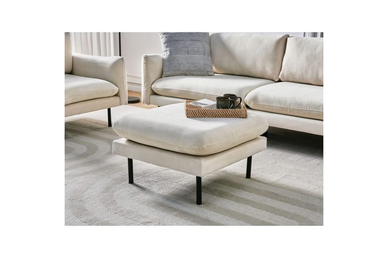 Fotpall Vinterbro Ljusbeige/svart, Polyester - Ljusbeige/svart, Polyester - Möbler - Vardagsrum - Stolar & sittmöbler - Pallar - Fotpall