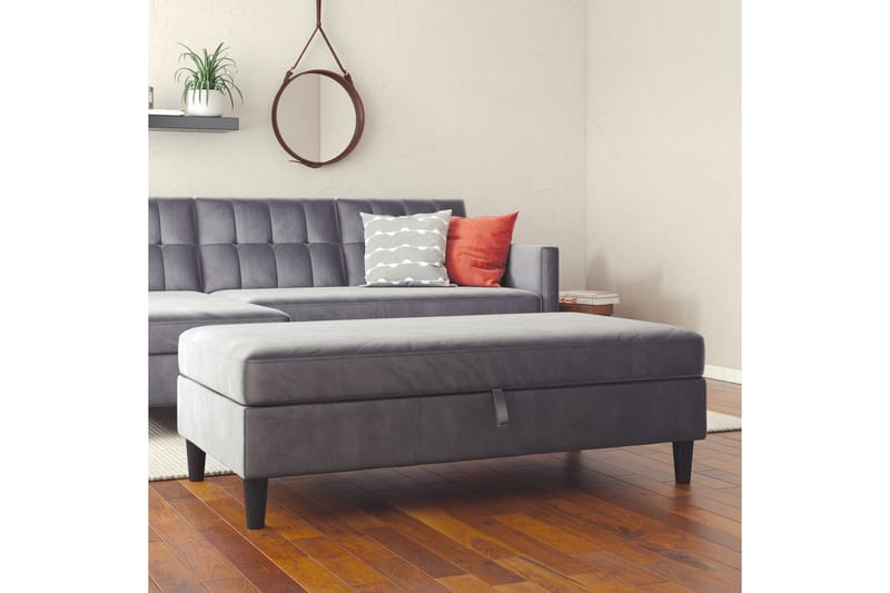 Fotpall/pall Hartford Antracit, Sammet - Antracit, Sammet - Möbler - Vardagsrum - Stolar & sittmöbler - Pallar - Fotpall