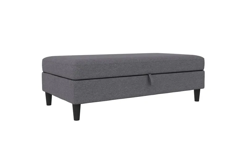 Fotpall/pall Hartford Grå, Linnetyg Utseende (100% Polyester, Grå, Linnetyg Utseende (100% Polyester