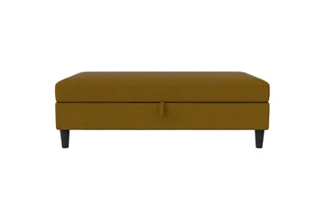 Fotpall/pall Hartford Gul, Linnetyg Utseende (100% Polyester - Gul, Linnetyg Utseende (100% Polyester - Möbler - Vardagsrum - Stolar & sittmöbler - Pallar - Fotpall