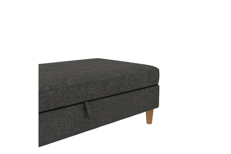 Fotpall/pall Lilly Antracit, Linne - Antracit, Linne - Möbler - Vardagsrum - Stolar & sittmöbler - Pallar - Fotpall