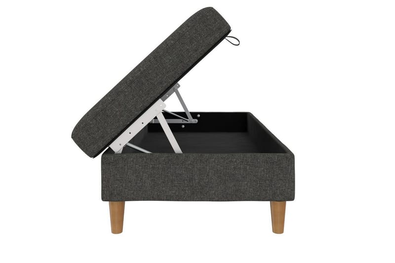 Fotpall/pall Lilly Antracit, Linne - Antracit, Linne - Möbler - Vardagsrum - Stolar & sittmöbler - Pallar - Fotpall