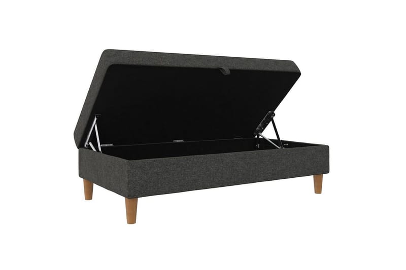 Fotpall/pall Lilly Antracit, Linne - Antracit, Linne - Möbler - Vardagsrum - Stolar & sittmöbler - Pallar - Fotpall