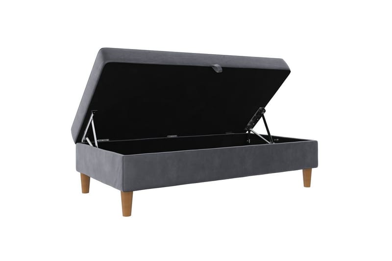 Fotpall/pall Lilly Antracit, Sammet/Trä/Plast - Antracit, Sammet/Trä/Plast - Möbler - Vardagsrum - Stolar & sittmöbler - Pallar - Fotpall