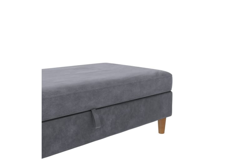Fotpall/pall Lilly Antracit, Sammet/Trä/Plast - Antracit, Sammet/Trä/Plast - Möbler - Vardagsrum - Stolar & sittmöbler - Pallar - Fotpall