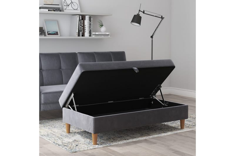 Fotpall/pall Lilly Antracit, Sammet/Trä/Plast - Antracit, Sammet/Trä/Plast - Möbler - Vardagsrum - Stolar & sittmöbler - Pallar - Fotpall