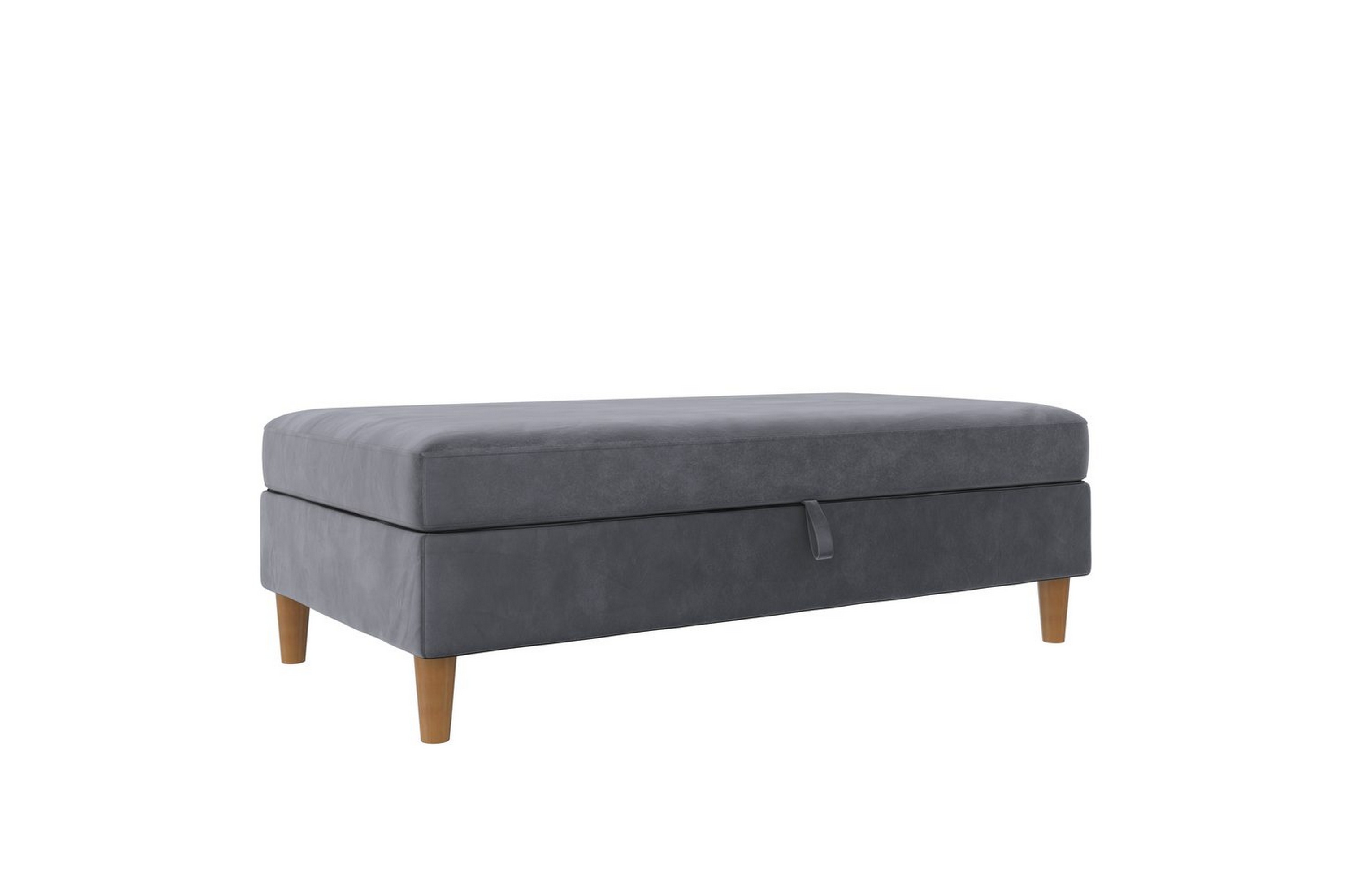 fotpall/pall lilly antracit, sammet/trä/plast - antracit, sammet/trä/plast