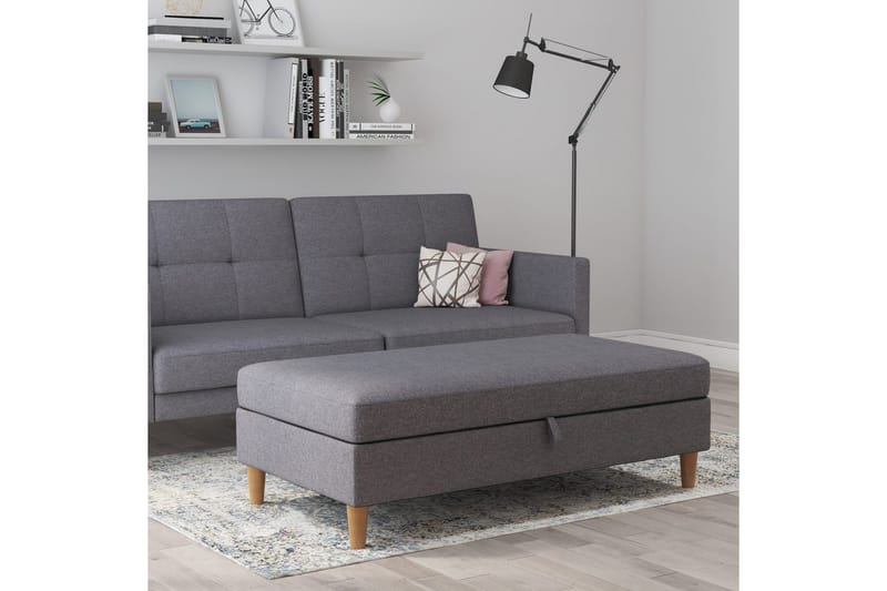 Fotpall/pall Lilly Ljusgrå, Linne - Ljusgrå, Linne - Möbler - Vardagsrum - Stolar & sittmöbler - Pallar - Fotpall